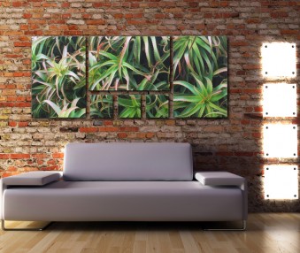 Aloe Succulents Canvas Cluster