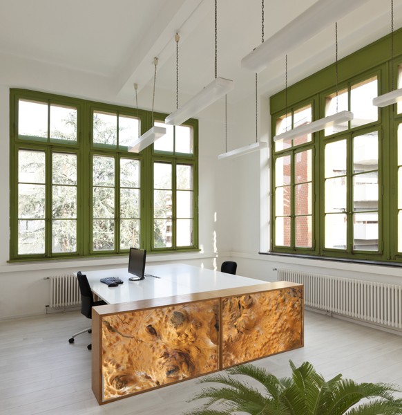 Faux Burl Wood Office Desk Wrap