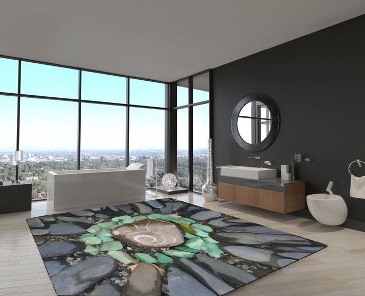 Heart Rock Mosaic Rug Heart Rock Mosaic Rug