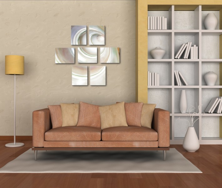 Shell Art Canvas Cluster