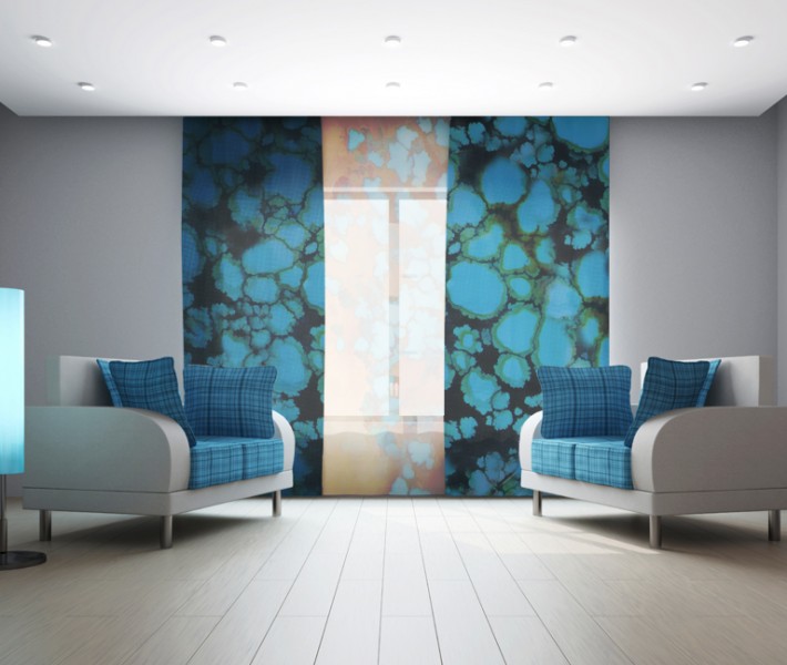 Armchairs in the livingroom near the wall