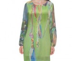 Long Sleeve Chiffon Dress, Greens