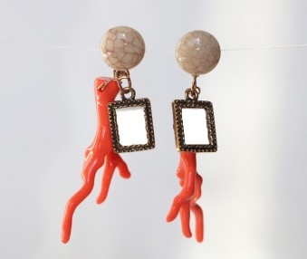 Coral Frame Earrings